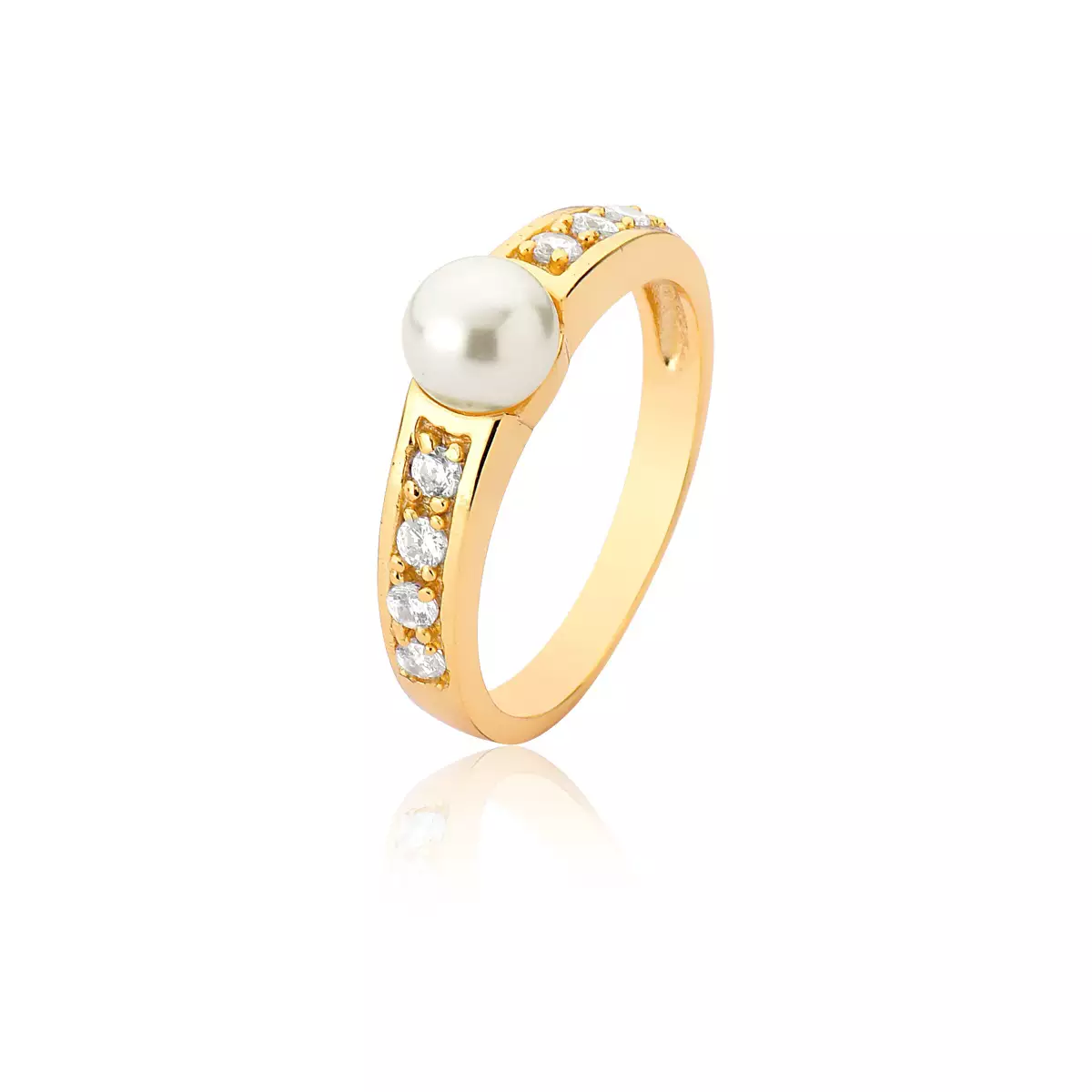 Anel de Pérola Natural em Ouro 18k